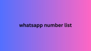 whatsapp number list